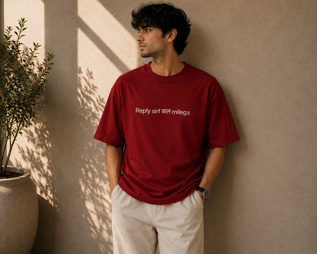 Reply Kal Milega | Premium Unisex Oversized Classic Dark T-Shirt