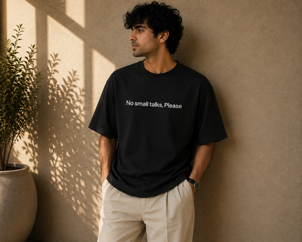 No Small Talks | Premium Unisex Oversized Classic Dark T-Shirt