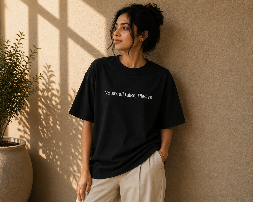 No Small Talks | Premium Unisex Oversized Classic Dark T-Shirt