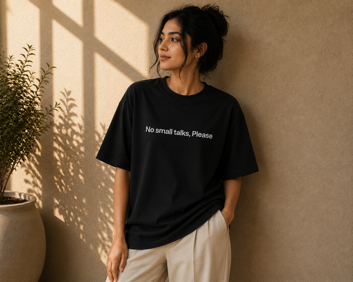 No Small Talks | Premium Unisex Oversized Classic Dark T-Shirt