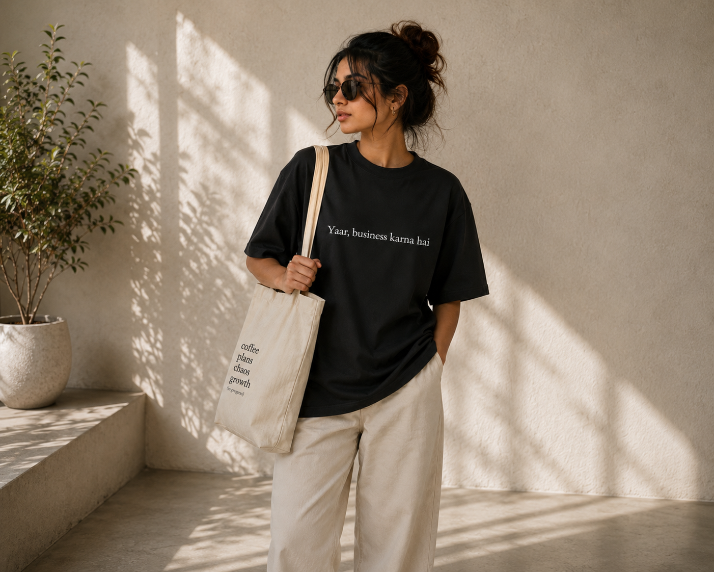 Business Karna Hai | Premium Unisex Oversized Classic Dark T-Shirt