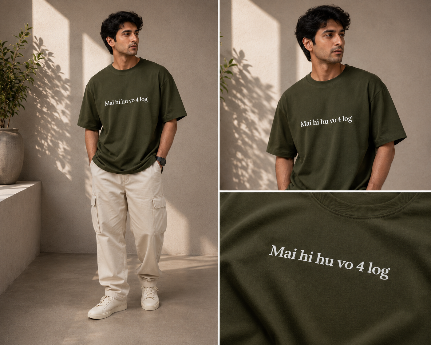 Chaar Log | Premium Unisex Oversized Classic Dark T-Shirt