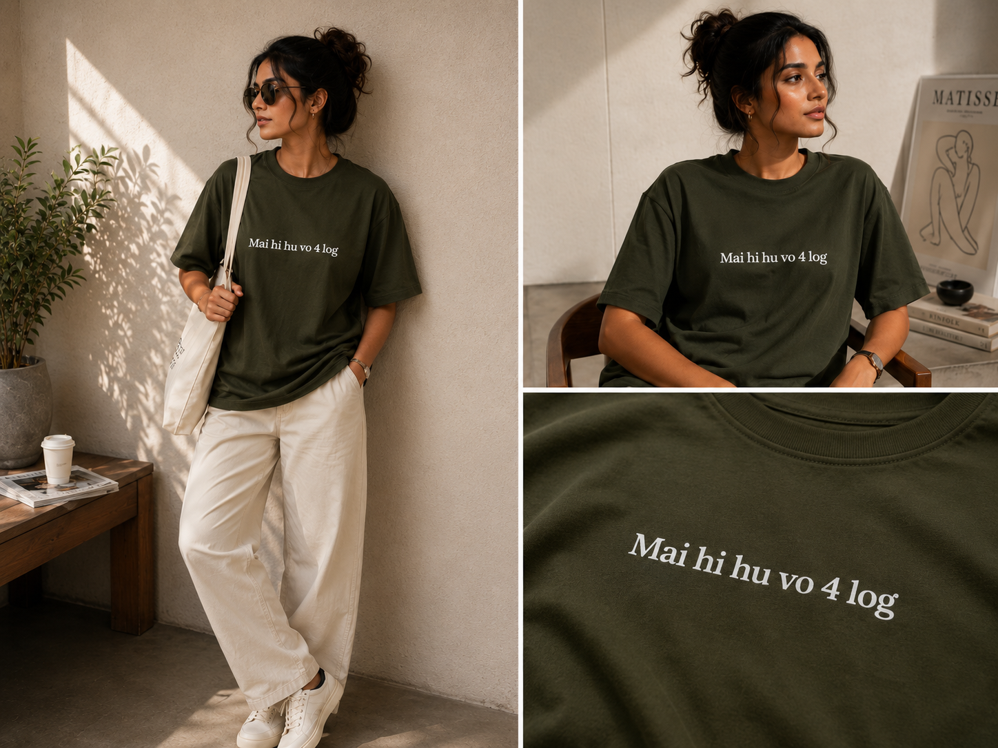 Chaar Log | Premium Unisex Oversized Classic Dark T-Shirt