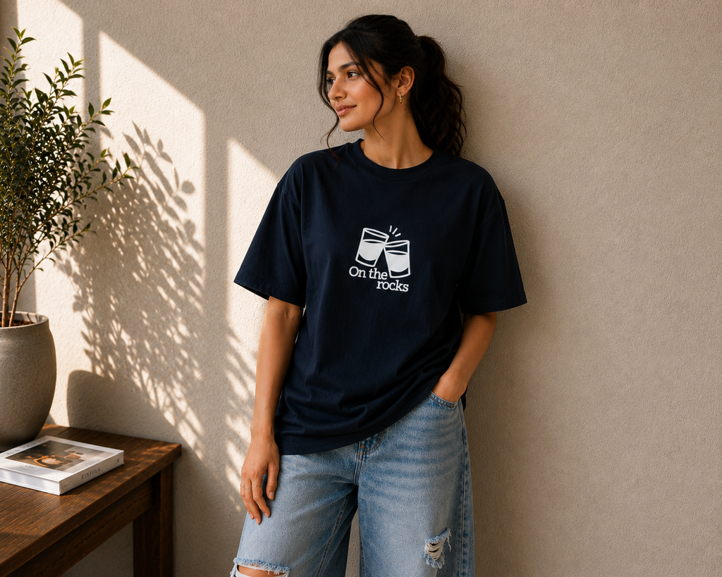On The Rocks | Premium Unisex Oversized Classic Dark T-Shirt