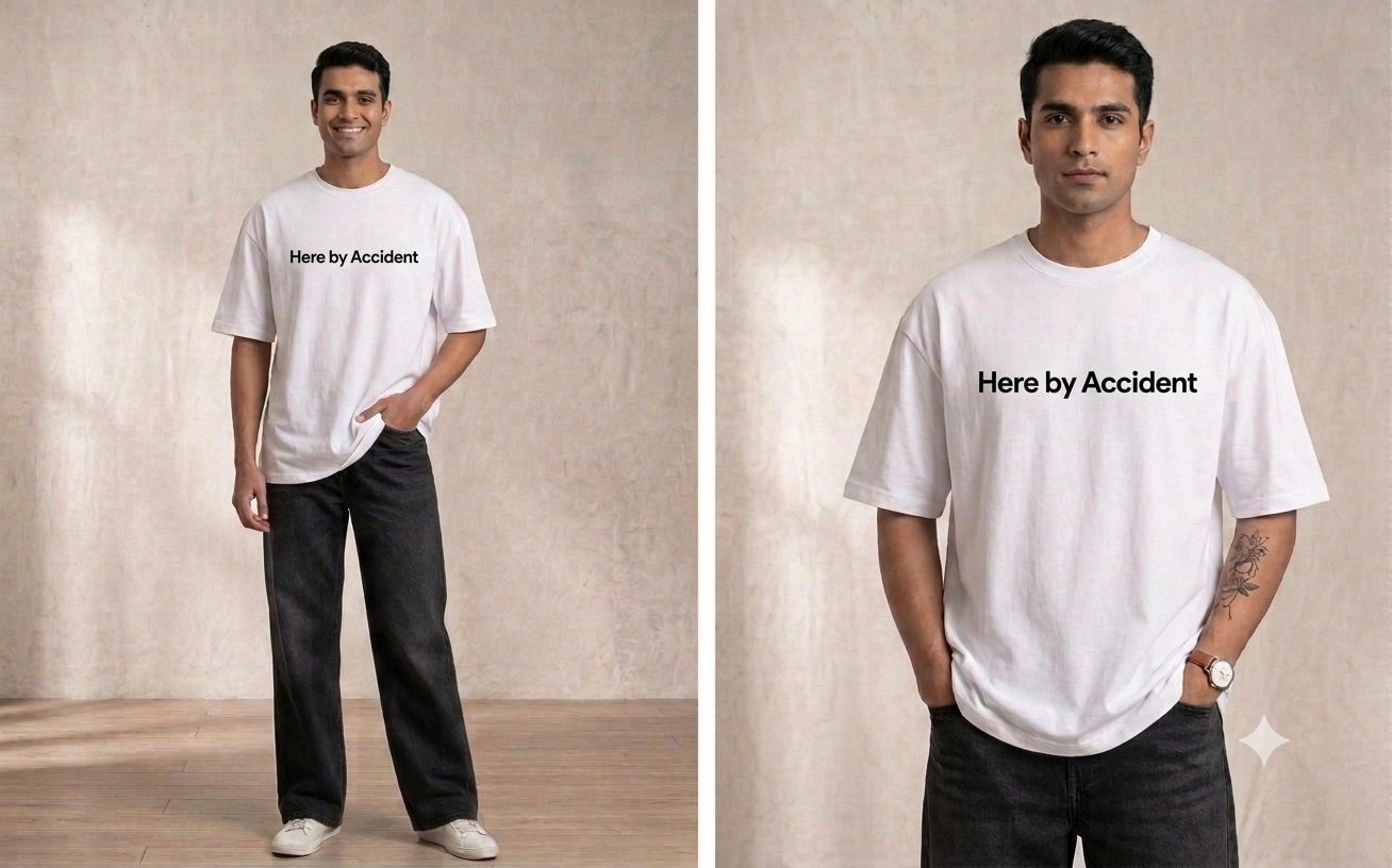 Here By Accident | Premium Unisex Oversized Classic T-Shirt