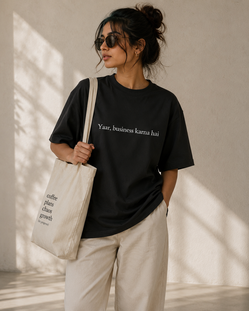 Business Karna Hai | Premium Unisex Oversized Classic Dark T-Shirt