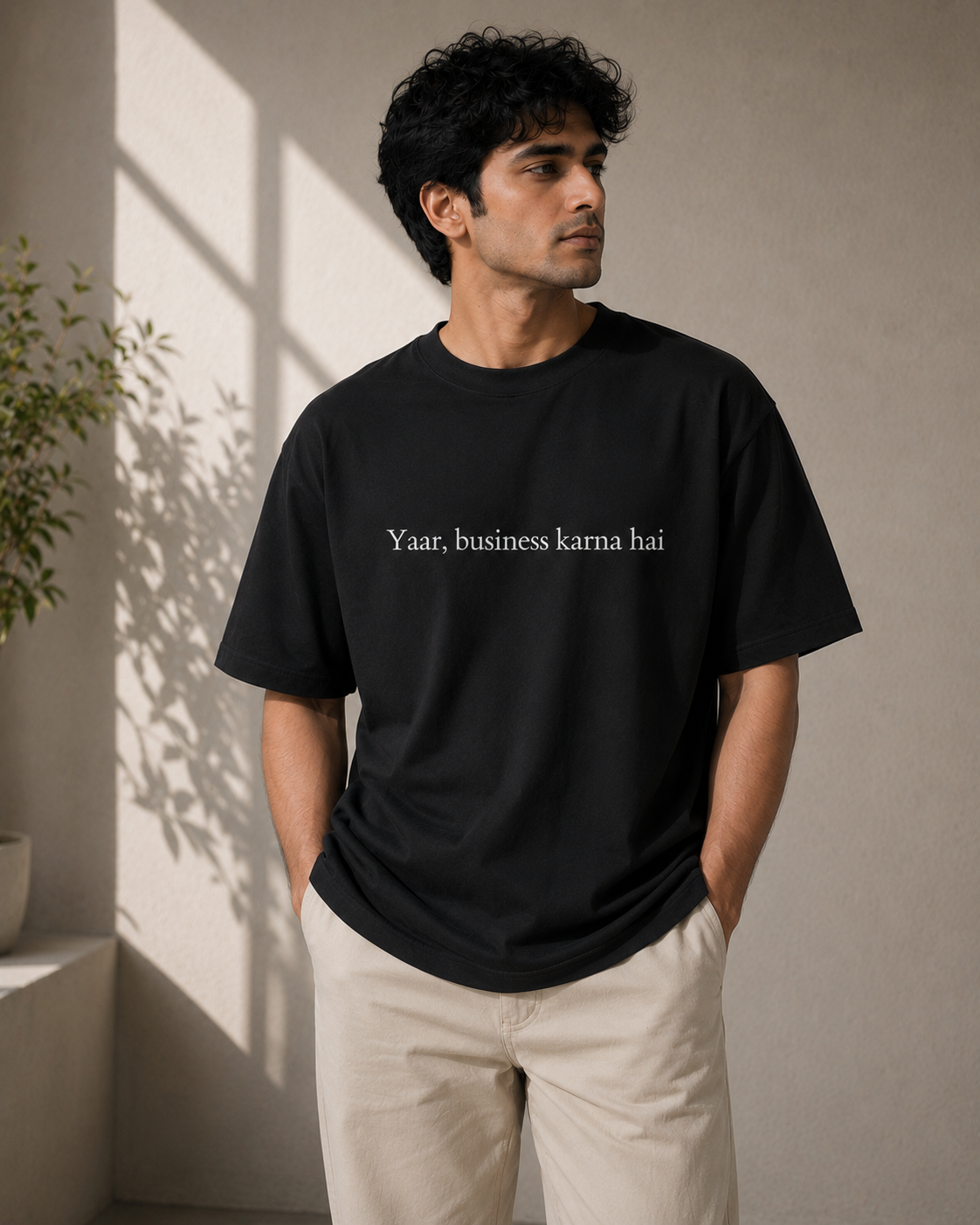 Business Karna Hai | Premium Unisex Oversized Classic Dark T-Shirt