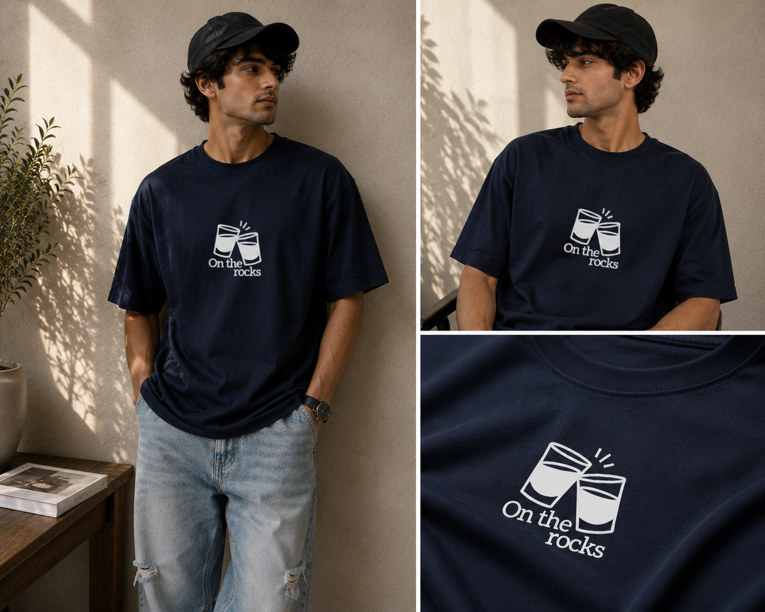 On The Rocks | Premium Unisex Oversized Classic Dark T-Shirt